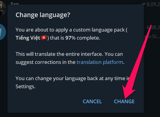 Cài tiếng Việt cho Telegram trên điện thoại và máy tính