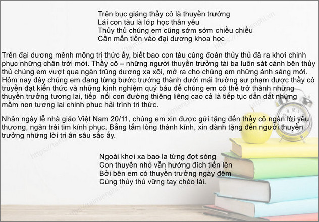 Tập san 20/11, bài viết, mẫu bìa, lời giới thiệu tập san về thầy cô