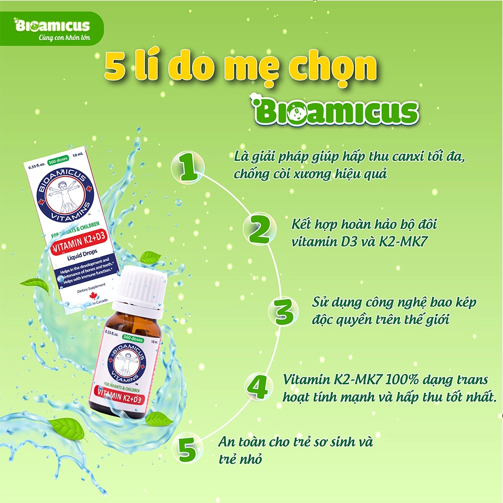 3 lưu ý cần biết để bổ sung Vitamin D3 K2 cho trẻ sơ sinh an toàn, hiệu quả