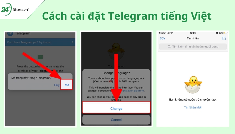 Cài đặt Telegram tiếng Việt SIÊU ĐƠN GIẢN trong 1 phút