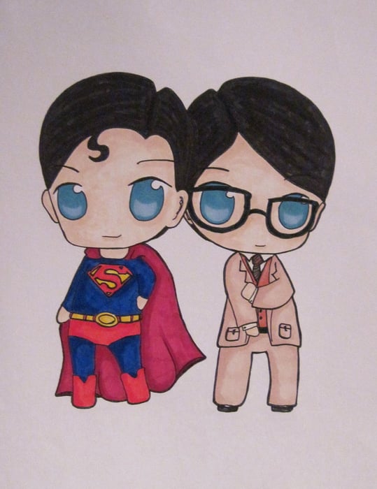 Chibi Siêu Nhân - Bức tranh siêu đẹp và dễ thương về Superman