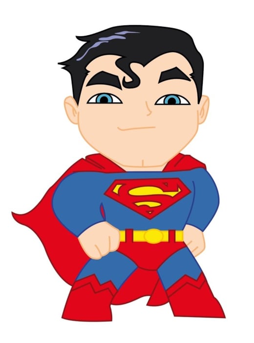 Chibi Siêu Nhân - Bức tranh siêu đẹp và dễ thương về Superman