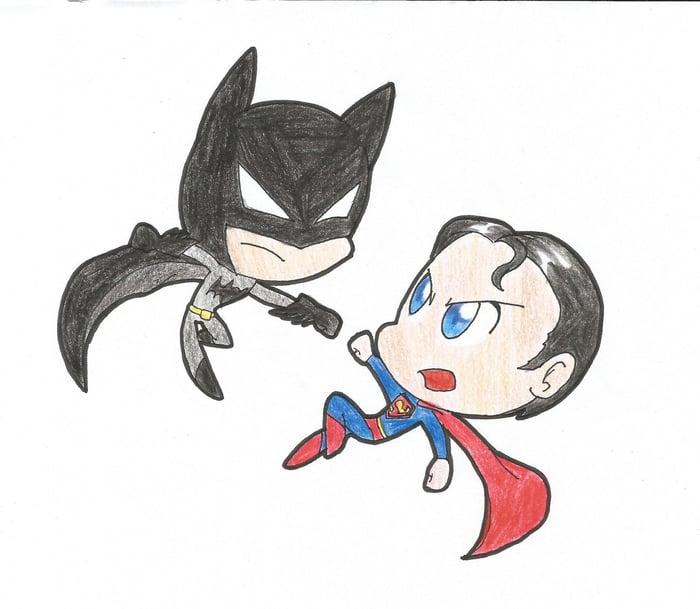 Chibi Siêu Nhân - Bức tranh siêu đẹp và dễ thương về Superman