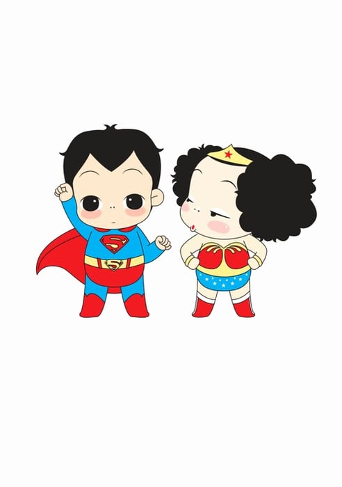 Chibi Siêu Nhân - Bức tranh siêu đẹp và dễ thương về Superman