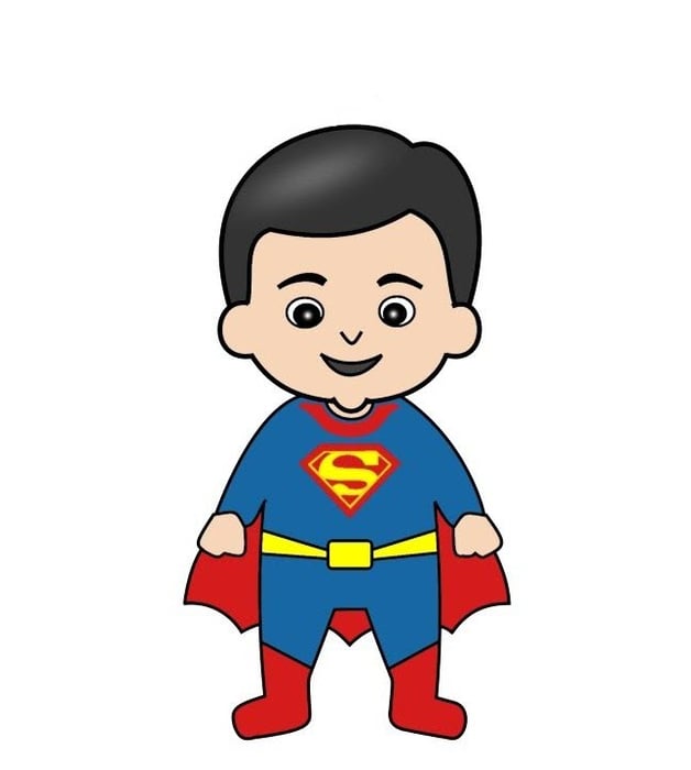 Chibi Siêu Nhân - Bức tranh siêu đẹp và dễ thương về Superman