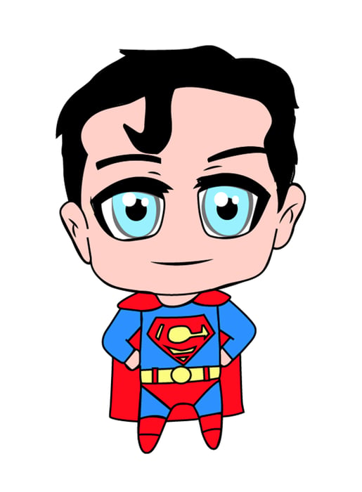 Chibi Siêu Nhân - Bức tranh siêu đẹp và dễ thương về Superman