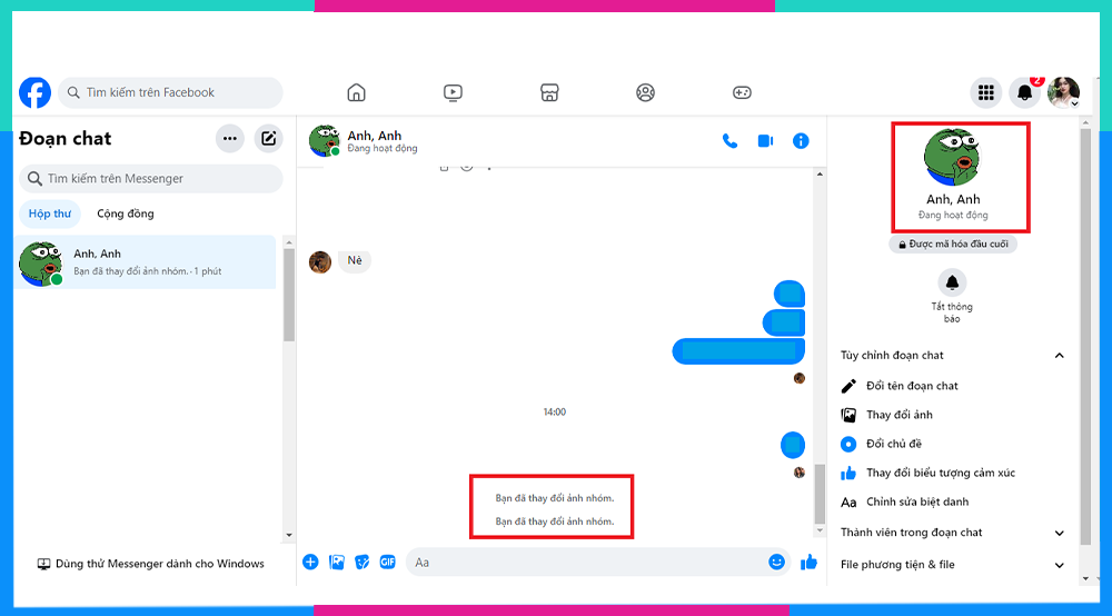 Cách thay đổi ảnh nhóm trên Messenger bằng máy tính, điện thoại